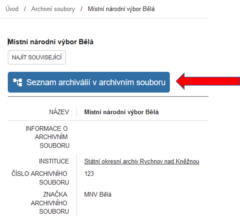 &Uacute;vodn&iacute; strana archivn&iacute;ho souboru