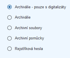 Vyhledávací prvek přepínač